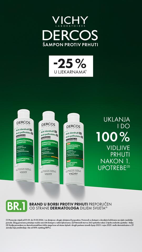 Vichy šamponi protiv peruti 20%