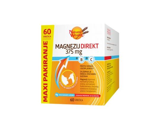Natural Wealth Magnezij Direkt 375 mg + B + C  60 vrećica