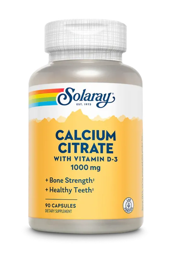 Solaray Kalcij Citrat 1000 mg + Vitamin D3 kapsule 90