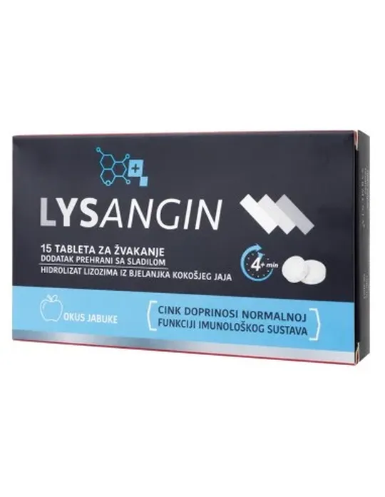 LYSANGIN tablete za žvakanje okus jabuke 15 komada