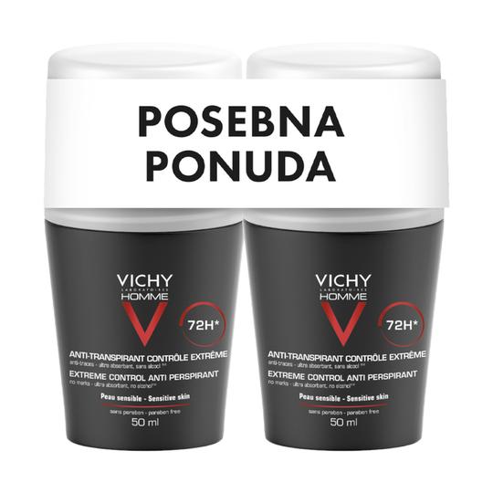 Vichy MEN deo roll-on extreme control DUO 2x50ml PROMO