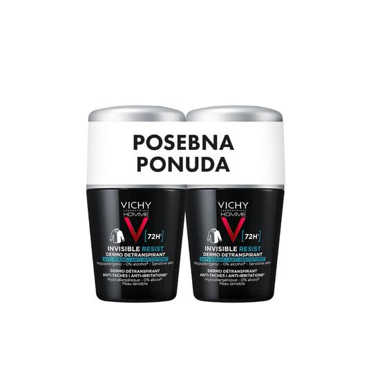 Vichy MEN deo roll-on invisible resist DUO 2x50ml PROMO