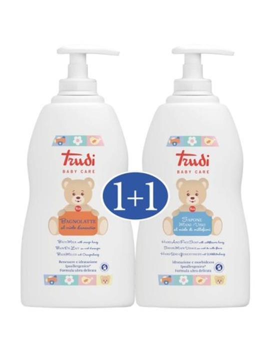 Trudi mliječna kupka 500 ml + Trudi kremasti gel 500 ml 1+1 Promo pakiranje