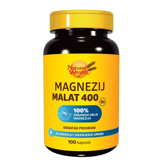 Natural Wealth Magnezij malat 400 + B6 100 kapsula