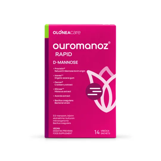 Ouromanoz Rapid D-manoza – brusnica, hibiskus, 14 vrećica