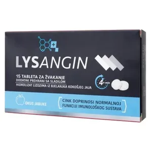 LYSANGIN tablete za žvakanje okus jabuke 15 komada