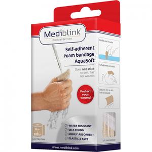 Mediblink AquaSoft samoljepljivi vodootporni zavoj 6x100cm bež